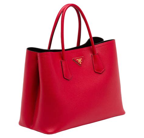 prada handbag red and black|prada saffiano cuir double bag.